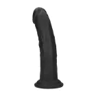 Dual-density silicone curved realistic dildo with suction cup – black – 20.5 cm (8") — Photo 6