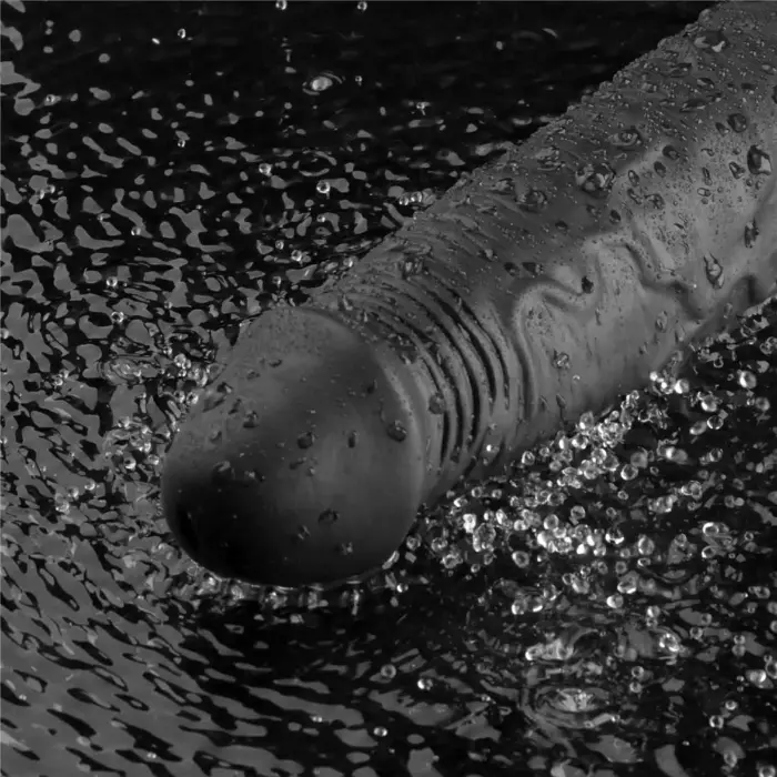 REAL SOFTEE uzlādējams vibrējošs dildo – 24 cm (9.5″) – Melns Foto 13