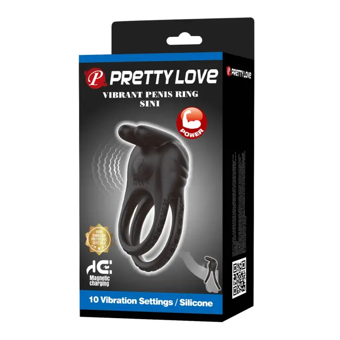 Pretty Love Sini vibrating rabbit dual cock ring – rechargeable