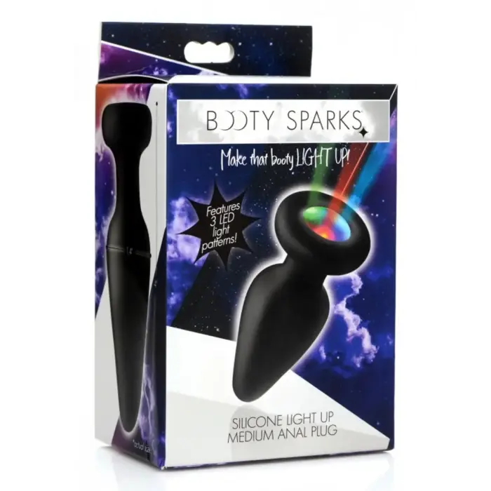 Light-Up Silicone Butt Plug – M – Multicolored