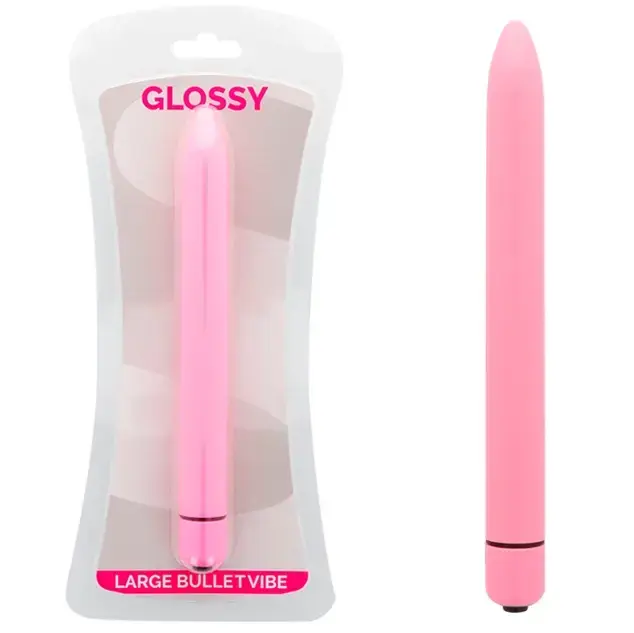 Вибрирующий массажер Glossy Slim – 16.5 см (6.5″) – розовый