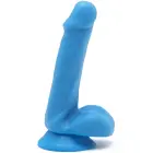 Happy Dicks reālistisks dildo ar sēkliniekiem un piesūcekni – 15 cm (6″) – Zils — Foto 1