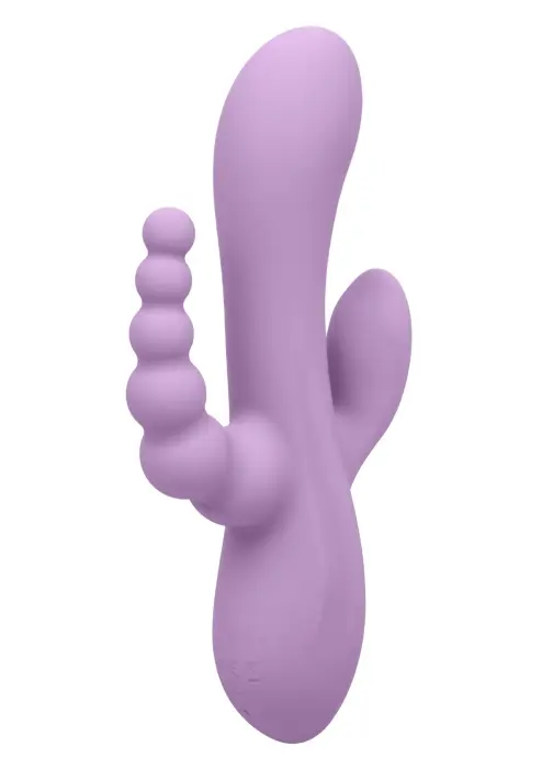 Elastīgs Triple Rumbler vibrators – 18 cm (7″) – violets Foto 4