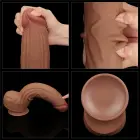 LoveToy King Sized Sliding Skin Dual Layer Dong – reālistisks dildo – TPE – brūns – 30,5 cm — Foto 21