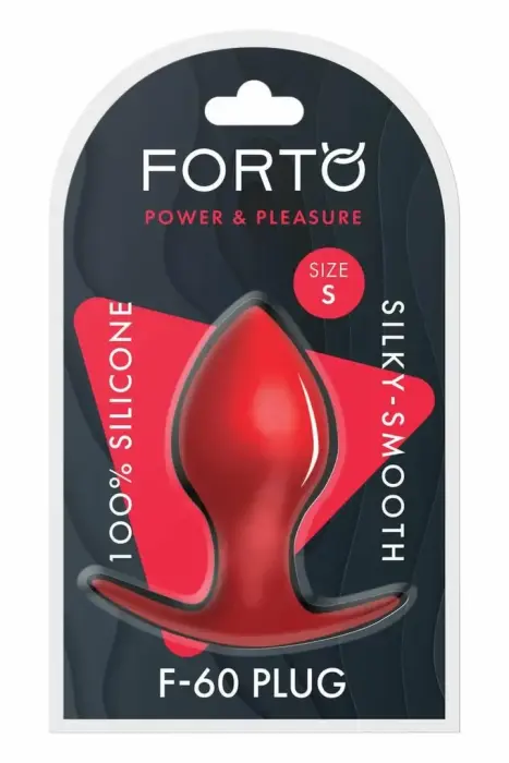 FORTO F-60 pīķa formas anālais spraudnis – 7.6 cm – sarkans