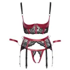 Cottelli BONDAGE Hebe apakšveļas komplekts – melns/sarkans – S — Foto 6