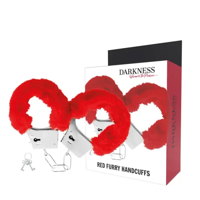 Darkness металлические наручники с красной подкладкой – серебряные / красные