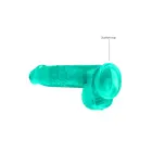 Reālistisks dildo ar sēkliniekiem un piesūcekni – 17 cm (6.7″) – Caurspīdīgs — Foto 4