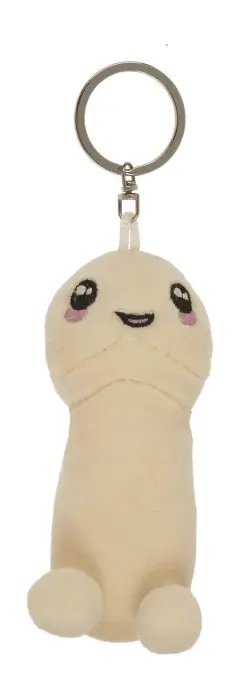 Metalowy brelok z pluszowym penisem Photo