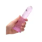 Nereālistisks dildo ar piesūcekni – 17 cm (7″) – Caurspīdīgs Foto 3
