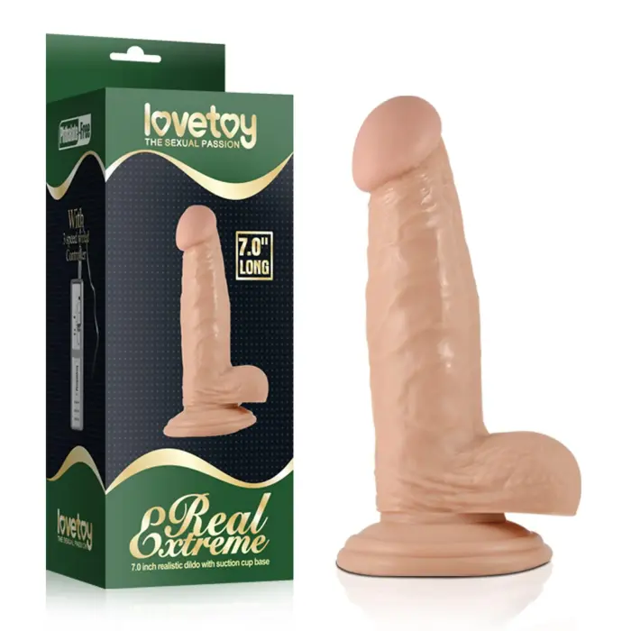 LoveToy Real Extreme Dildo – reālistisks dildo – PVC – miesas krāsa – 17,8 cm