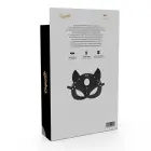 Coquette Chic Desire Vegan Leather Mask with Bunny Ears - Elegant Black — Foto 6
