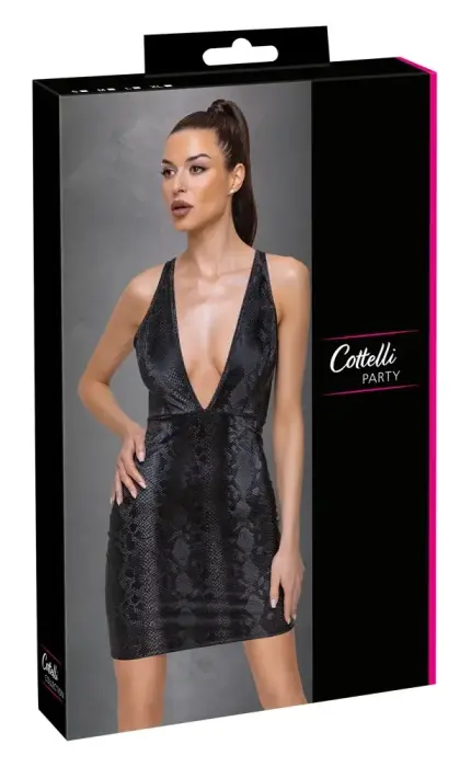 Cottelli Collection PARTY Dress Snake Dress – XL – Black
