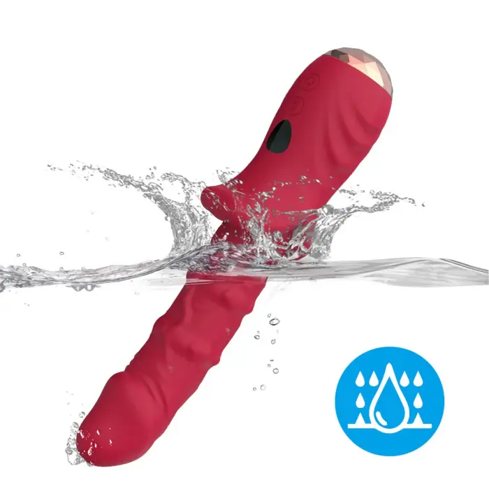 Dick Red 9 vibrācijas funkcija vibrators – 21.7 cm (8.5″) – sarkans Foto 5
