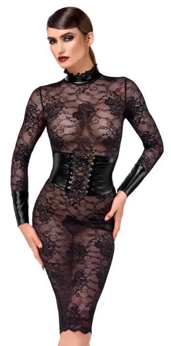 Noir Kink Royal кружевное платье – чёрное – S