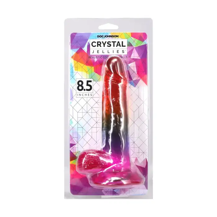 Reālistisks dildo ar sēkliniekiem – 21.6 cm (8.5″) – Daudzkrāsains