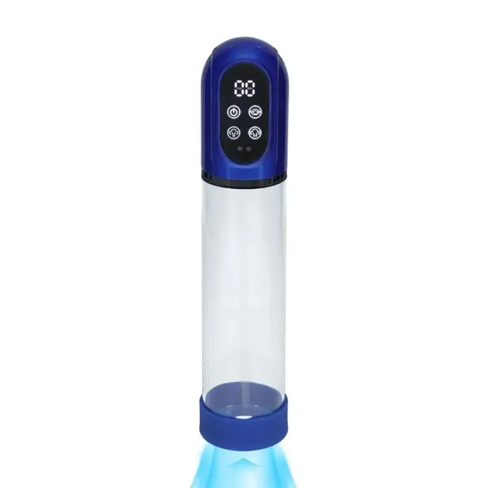 Engage - Automatic Waterproof Penis Pump and Masturbator – Metallic Blue