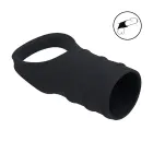 LEVELZ Silicone Cockring and Ribbed Sleeve – Black — Photo 2