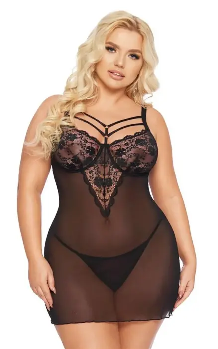 Aldona chemise naktskrekls – black – XL