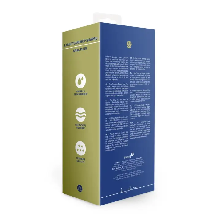 Ašaros formos analinis kištukas – L – Baltijos mėlynas – Blue Photo