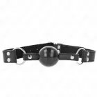 KINK Soft Silicone Ball Gag 4cm with Adjustable Leatherette Strap – Black — Photo 1