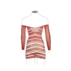 Tīkliņa minikleita ar garām piedurknēm – sarkana – One Size Foto 10