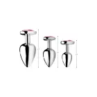 Pink sirds formas anālo spraudņu komplekts – 3 gabals – 9.65 cm (3.8″) – Rozā — Foto 2