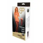 Guilty Pleasure GP Printed Footless Thigh Highs – Printed Datex ilma jalata reiekõrgused zeķed punase avatüpi mustri ja Kuuba õmblusega – mustad/punased – Suurus: M — Foto 1