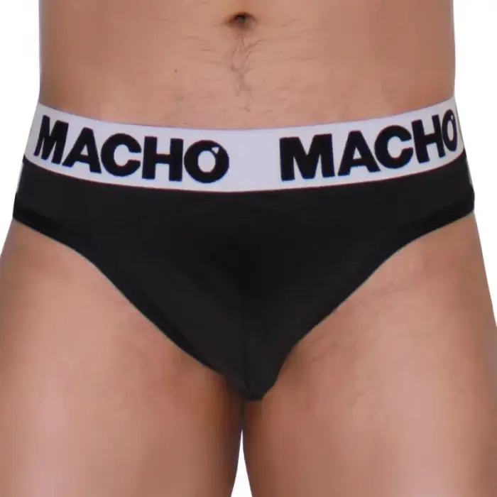 Macho MTG002 – men's thong with double rear straps – black – L