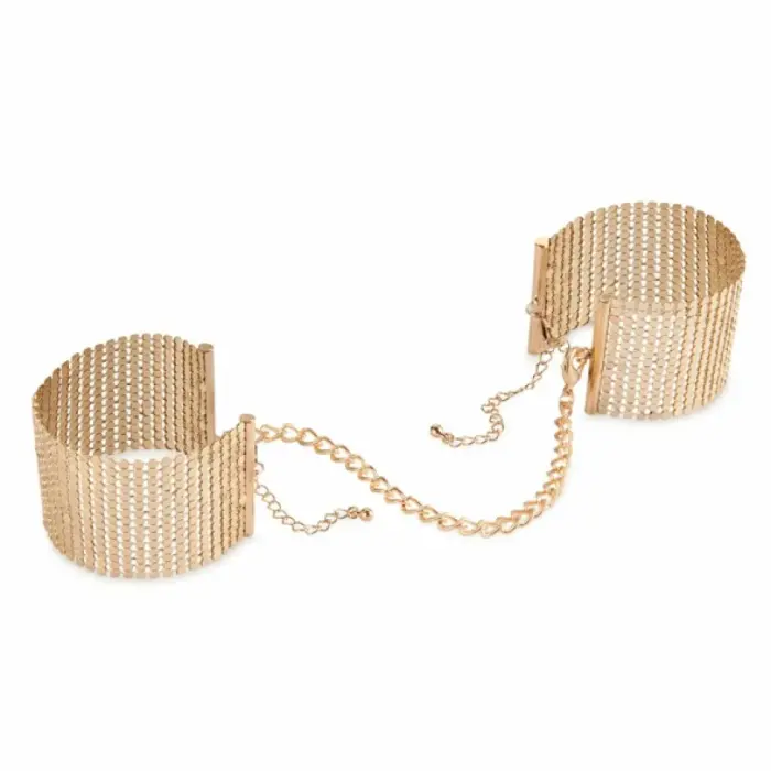 Bijoux Indiscrets Desir Metallique Gold – элегантные трансформируемые цепные фиксаторы для запястий