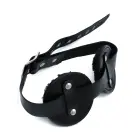 Black Leather Blindfold with Adjustable Eye Patches Foto 5