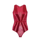 Teddy with Keyhole Back and Snap Crotch – Red – M — Photo 7