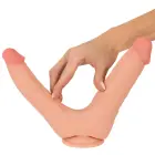 Nature Skin lankstomas dvigubos penetracijos dildo – 20 cm – kūno spalva — Nuotrauka 11