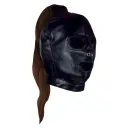 Mask with Brown Ponytail – Black — Photo 3