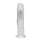 RealRock LED vibreeriv dildo iminapaga – 20 cm (8″) – läbipaistev — Foto 2