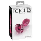 Icicles № 79 – Розовый стеклянный анальный стик – 9 см Фото num