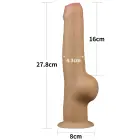 Love Toy kahekihiline silikoonist dildo käepidemega – 28 cm (11″) – Nahavärv — Foto 2