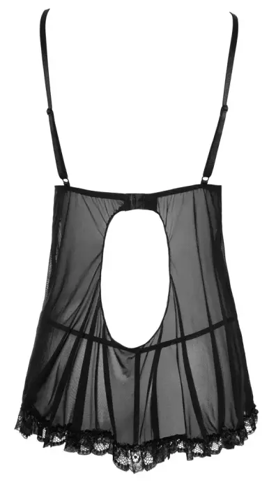 Babydoll Rüsche – melns – S Foto 6