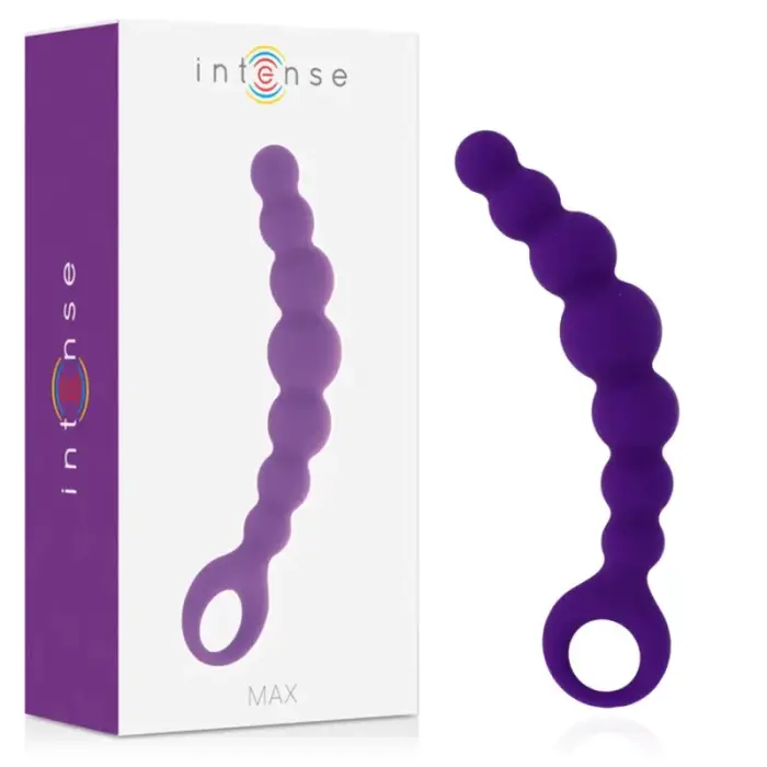 Intense Max elastīga silikona anālo bumbiņu ķēde – 18.5 cm – Violets