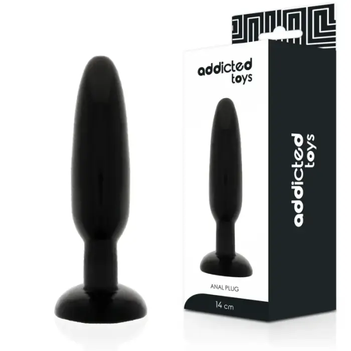 Addicted Toys komfortiškas analinis kištukas – 14 cm – juodas