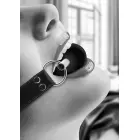 Ouch! Solid Ball Gag with Leather Straps – Black — Photo 7