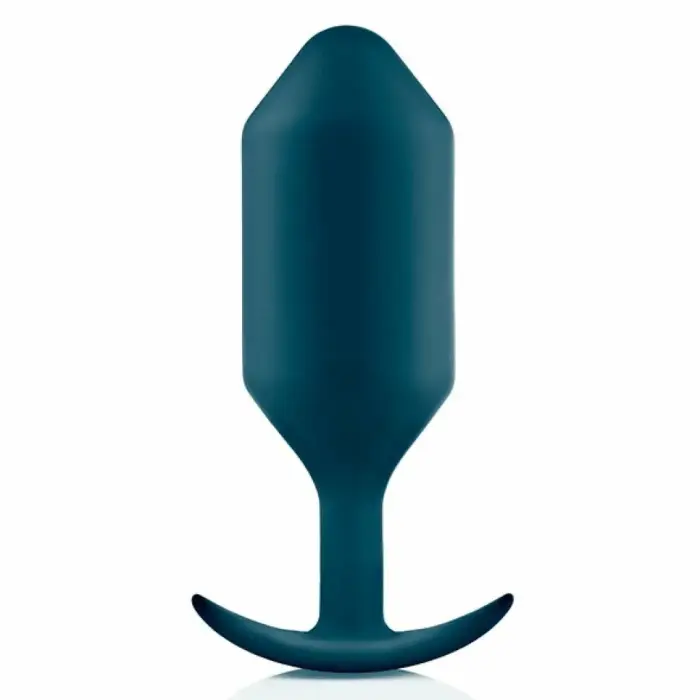 b-Vibe Snug Plug 6 – anālais spraudnis ar atsvaru, silikons – tumši zils – 16 × 5,5 cm