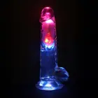 RealRock LED Vibrating Straight Dildo with Suction Cup – 20 cm (8″) – Clear — Photo 5