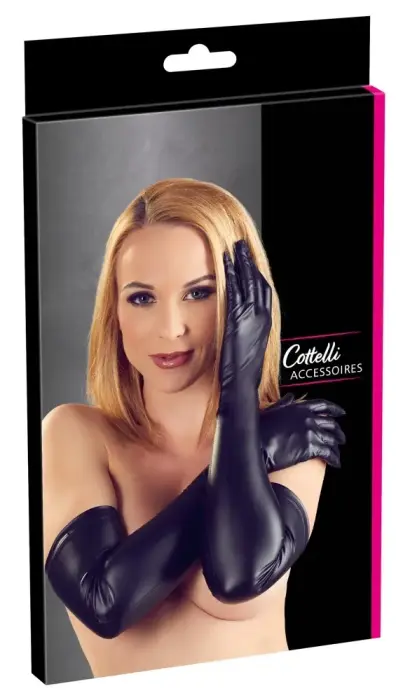 Cottelli Collection матовые чёрные длинные перчатки – S-L