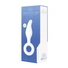 Gripper klaasist dildo rõngaga – 20 cm (8″) – valge — Foto 1