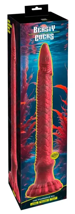 Beasty Cocks The Enormous Eel tekstūru turintis dildo su siurbtuku – 65.5 cm (25.8″)