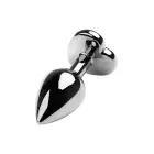 Sudraba anālais spraudnis ar rozā sirds formas dārgakmeni – S – Pink Foto 3