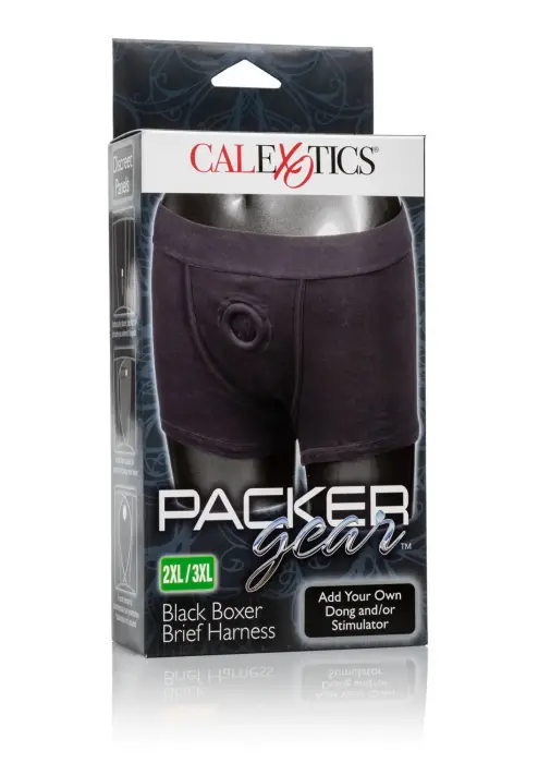 Packer Gear – boxer brief strap-on harness with O-ring – black