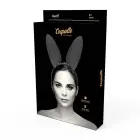 Coquette Chic Desire vegan leather bunny ears headband – black — Photo 5