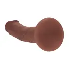 Divu blīvumu silikona izliekts reālistisks dildo ar piesūcekni – brūns – 15,5 cm — Foto 4